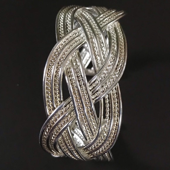❤️❤️❤️ Sterling Silver Braided Cuff Bracelet❤️❤️❤️ - Picture 2 of 8